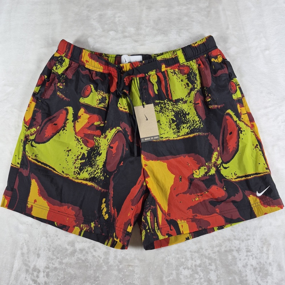 Nike Huarache Frog Woven Shorts Adult Unisex Large All Over Print FN0667-010 NWT
